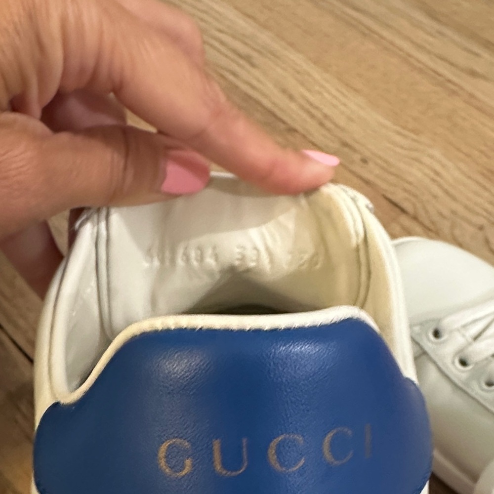 Gucci White and Blue Sneakers with Tennis Motif 8.5 women’s - Picture 5 of 6
